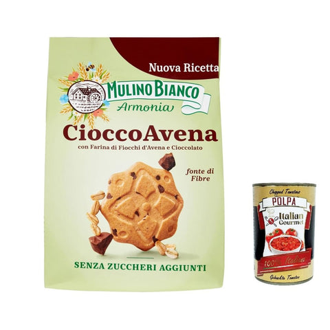 Mulino Bianco Kekse Mulino Bianco Cioccoavena Kekse mit weniger Fett, dunkler Schokolade, Haferflocken und Orangenschale, 270 g italienisch Original 8076809584005