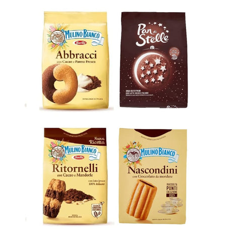Mulino Bianco Kekse Mulino Bianco Kekse testpaket Abbracci Pan di stelle, Nascondini, Ritornelli 3 x 700 g 1x 600 g italienisch Original 8076809571999