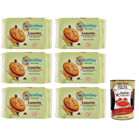 Mulino Bianco Kekse Mulino Bianco Lunette Tortina Senza Glutine Glutenfreier Kuchen mit Vollkornreismehl und Schokoladentropfen Packung jede Packung enthält 4 Kuchen 140 g 6x 8076809571562