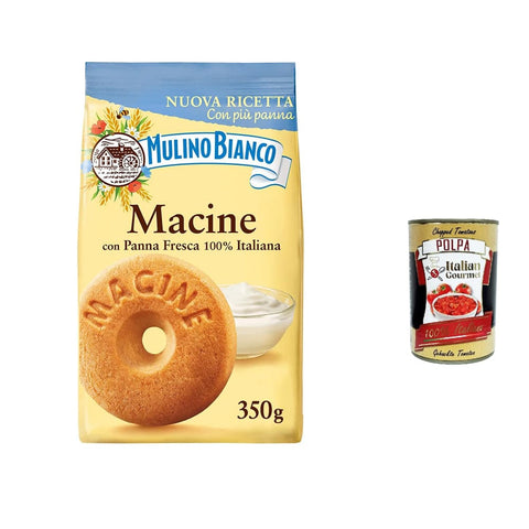 Mulino Bianco Kekse Mulino Bianco Macine Kekse mit 100 % italienischer Frischrahm 350 g biscuits cookies 6x Original italienisch inkl. Italian Gourmet Polpa 400g 8076809505918