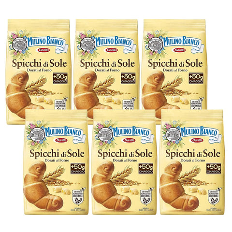 Mulino Bianco Kekse Mulino Bianco Spicchi di Sole Croissant Butterkekse 400 g x 6 Pakete italienisch Original 5905141652543