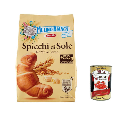 Mulino Bianco Kekse Mulino Bianco Spicchi Di Sole Kekse Golden gebackene Biscuits cookies 400g 12x Original italienisch inkl. Italian Gourmet Polpa 400g 8076809505956