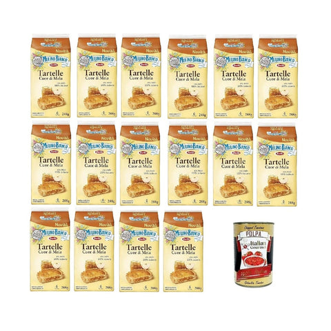 Mulino Bianco Kekse Mulino Bianco Tartelle Cuor di Mela Törtchen mit 100% Äpfeln Biskuit und Mürbeteig ohne Palmöl und ohne 16x 288g italienisch Original 8076809581394