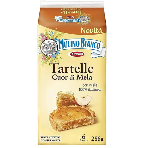 Mulino Bianco Kekse Mulino Bianco Tartelle Cuor di Mela Törtchen mit 100% Äpfeln Biskuit und Mürbeteig ohne Palmöl und ohne 16x 288g italienisch Original 8076809581394