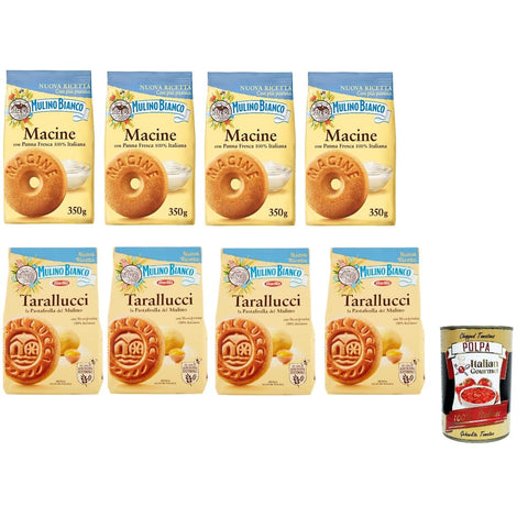 Mulino Bianco Kekse Mulino Bianco Testpaket Macine und Girotondi Kekse mit 100 % italienischer Frischrahm 8x 350 g biscuits cookies italienisch Original 8076809505918