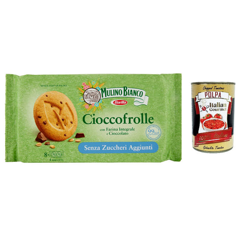 Mulino Bianco Cioccofrolle Shortbread Kekse ohne Zuckerzusatz mit Vollkornmehl und Schokolade 3x 200 g italienisch Original