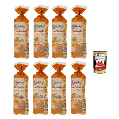 Mulino Bianco Kurze Pasta Mulino Bianco Pan Bauletto al Grano Duro Hartweizengrießbrot 8x400g italienisch Original 8076809517966