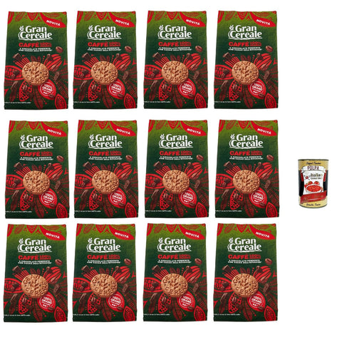 Mulino Bianco Gran Cereale Biscotti con Caffè 100% Arabica e Cioccolato Fondente con Fave dell'Ecuador Kekse mit Kaffee und dunkle Schokolade 12x280 g