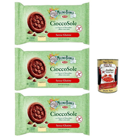 Mulino Bianco Snack Kuchen & Backwaren Mulino Bianco Biscotti Cioccosole, kekse mit Reis und Schokoladenchips, Gluten -freie, ideal zum Frühstück oder Snacks, biscuits ohne Palmöl, gluten free 3x250 8032804040014