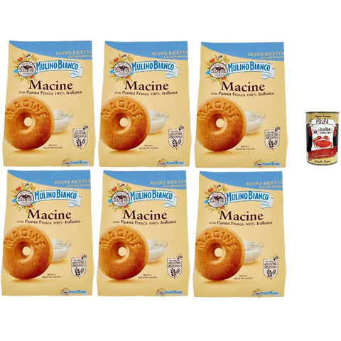 Mulino Bianco Snack Kuchen & Backwaren Mulino Bianco Biscotti Frollini Macine con Panna Fresca, Kekse mit frischen 100% italienischen Milch, Ohne Palmöl, Frühstück voller Geschmack, buscits cookies 6x 800 g italienisch Original 8032804040014