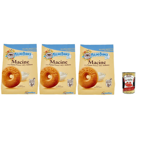 Mulino Bianco Biscotti Frollini Macine con Panna Fresca, Kekse mit frischen 100% italienischen Milch 3x800g Original italienisch