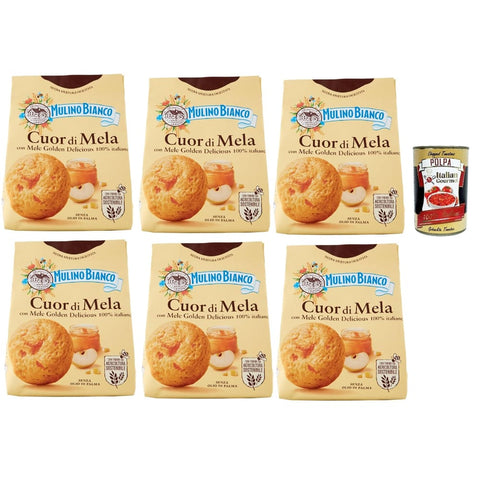Mulino Bianco Snack Kuchen & Backwaren Mulino Bianco Cuor di Mela Biscotti con Mele 100% Italiane, Kekse mit 100% italienischen Äpfeln, cookies biscuits 6x 300 g italienisch Original 8032804040014