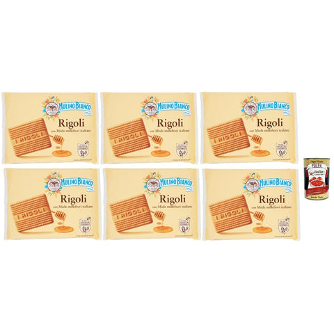 Mulino Bianco Snack Kuchen & Backwaren Mulino Bianco Rigoli Biscotti con Miele Millefiori Italiano, Kekse mit italienischem Millefiori Honig, biscuits cookies, 6x 800 g italienisch Original 8032804040014