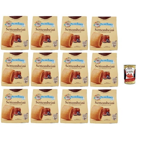 Mulino Bianco Settembrini Biscotti con Confettura di Fichi, Kekse mit Feigenmarmelade, biscuits, cookies, 12x300 g italienisch Original + kostenlos polpa 400 g