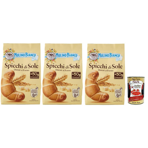 Mulino Bianco Snack Kuchen & Backwaren Mulino Bianco Spicchi di Sole Biscotti Dorati al Forno,Goldene gebackene Kekse,biscuits cookies, 3x 400 g italienisch Original 8076809572972