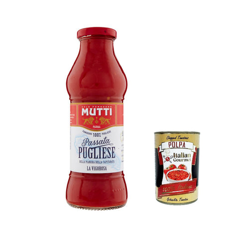Mutti Passata Pugliese di Pomodoro Tomatenpaste von Apulier Tomaten sauce 100% Italienisch 400 g 12x italienisch Original Pastasauce + kostenlos polpa 400 g