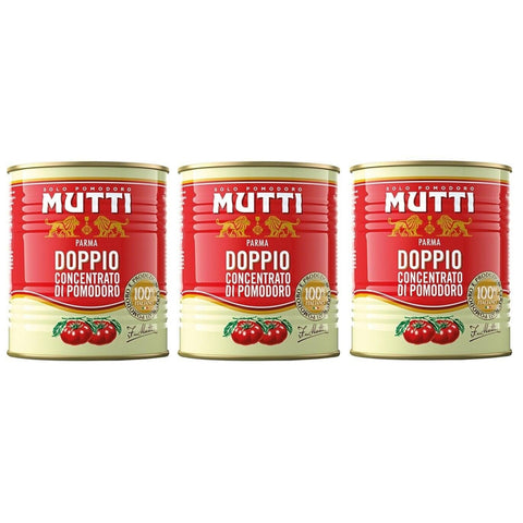 Mutti Doppeltes Tomatenkonzentrat,Doppio Concentrato di Pomodoro,880g Dose 3er-Pack Original italienisch