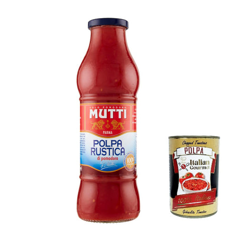 Mutti Polpa di Pomodoro Rustica, Tomatenpulpe Tomatensauce Tomaten 100% Italienisch 690 g Gemüse Original