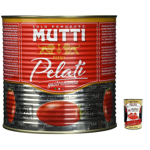 Mutti Gemüse Mutti Pelati professional Gastronomia 2,5 Kg Schältomaten 6x Original italienisch inkl. Italian Gourmet pokpa 400g 8005110043109