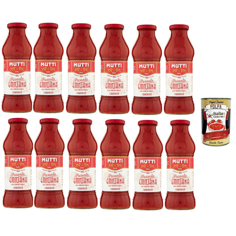 Mutti Passata di Pomodoro Emiliana, Tomatenpaste Tomaten sauce 100% 12x400g Original italienisch