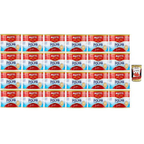 Mutti Pastasaucen Mutti polpa di Pomodoro Tomatenpulpe Tomaten sauce 100% Italienisch 24x 210g dose Original italienisch inkl. Italian Gourmet Polpa 8005110170324