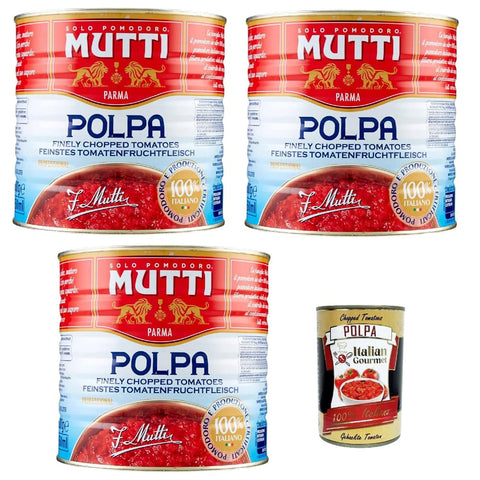 Mutti Pastasaucen Mutti polpa di Pomodoro Tomatenpulpe Tomaten sauce 100% Italienisch 3x 2.5 Kg dose Pastasaucen Original 8005110070006