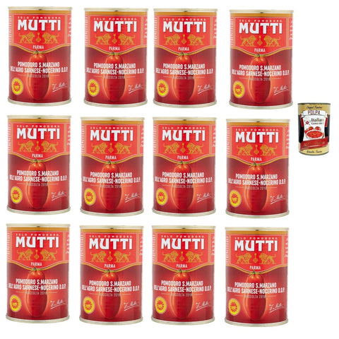 Mutti Pasten & Kochsaucen Mutti Pelati San Marzano DOP 400g, San Marzano Dop -Schälte Tomaten Tomatoes Italian Sauce 12x 400g Original italienisch inkl. Italian Gourmet Polpa 400 g 8005110060083