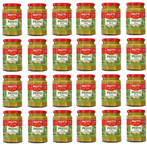 Mutti Pesto Verde Pomodori Verdi Grünes Tomatenpesto Pasta Sauce 100% italienische Tomate Glas Würzsaucen mit 24x180g Original italienisch