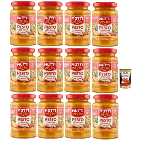 Mutti Pesto arancione di pomodoro, 45% des Fetts 12x180g Original italienisch