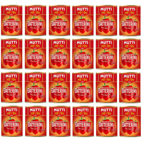 Mutti Pomodorini Datterini Kirschtomaten Datterini süßer Geschmack längliche Form italienisches Sauce Tomaten Dose 24x 400g Original italienisch