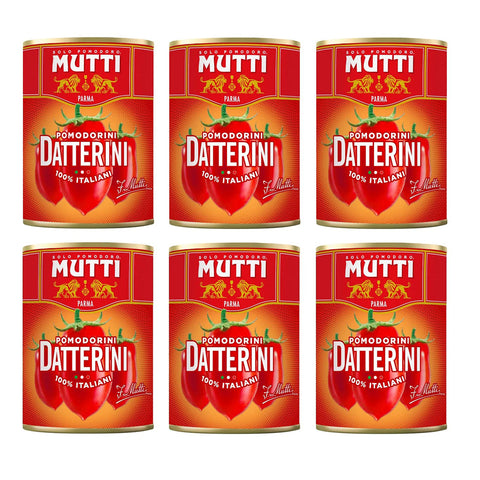 Mutti Pomodorini Datterini Kirschtomaten Datterini süßer Geschmack längliche Form italienisches Sauce Tomaten Dose 6x 400g Original italienisch
