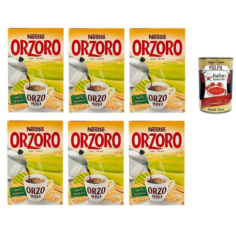 Nestle Getränke, Kaffee & Tee Nestle Orzoro Marconato per Moka Classico,Erdgerste für Moka, lösliche Gerste Getreidekaffee kaffee 6x 500 gr Original italienisch inkl. Italian Gourmet Polpa 400g 8032804040014