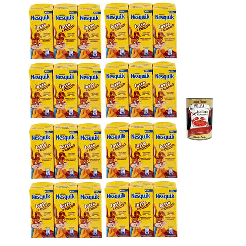 Nestle Kakao & Heiße Schokolade Nestle Nesquik Drink Latte e Cacao Milch und Kakao 24x 180ml inkl. Italian Gourmet polpa 400g Original italienisch 8000300379174