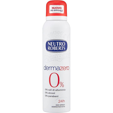 Neutro Roberts Deo Neutro Roberts Dermazero Deodorant Spray Alkoholfrei Aluminiumsalze und Parabene Zero Stains 6x 150 ml italienisch Original 8002410008210