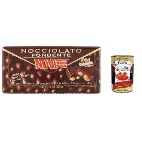 Novi Nocciolato Fondente dunkle Schokolade riegel mit ganzen Haselnüssen hazelnut chocolate bar 12x 230 g italienisch Original