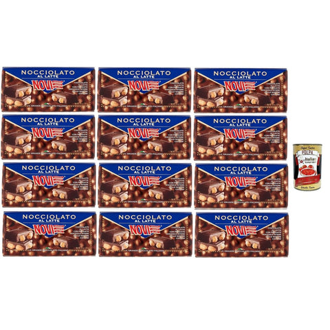 Novi Snack Kuchen & Backwaren Novi Nocciolato al Latte Milch Schokolade riegel mit ganzen Haselnüssen milk chocolate bar with whole hazelnuts 12x 130g italienisch Original 8032804040014