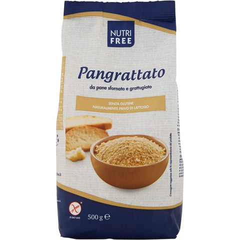 Nutrifree Paniermehl & Knödelbrot Nutrifree Nutri Free Pangrattato Semmelbrösel Laktose und Milcheiweißfrei Glutenfrei Packung Ideal für Menschen mit 500g italienisch Original 8008696022834