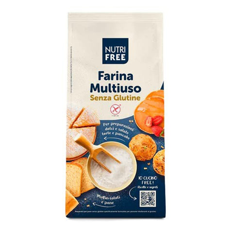 Nutrifree Nutri Free Farina Multiuso Mehrzweckmehl Mehl Laktose und Milcheiweißfrei Glutenfrei Packung ideal für süß und 1Kg italienisch Original