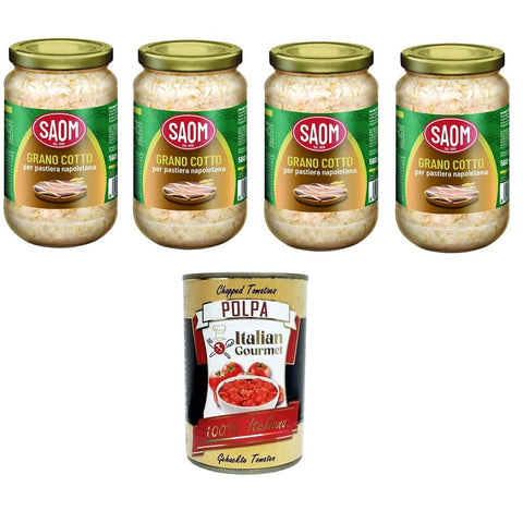 O' sarracino Frucht, Getreide & Joghurt Zubereitungen O' sarracino Saom Grano Cotto per Pastiera Napoletana gekochter Weizen für neapolitanische Pastiera 4x560 gr italienisch Original 8032835004986