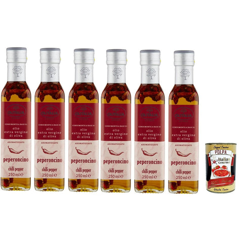 Olitalia Olio Condimento a Base di olio extra vergine di oliva all'aroma di peperoncino Extra Natives Olivenöl 6x 250ml italienisch Original