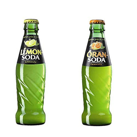 Oran Soda Testpaket Lemonsoda Limonade Zitronengetränk Oransoda Orangensaft Orangensaftgetränk Glasflasche ( ) alkoholfreies kohlensäurehaltiges Getränk Softdrink 48 x 200ml Original italienisch