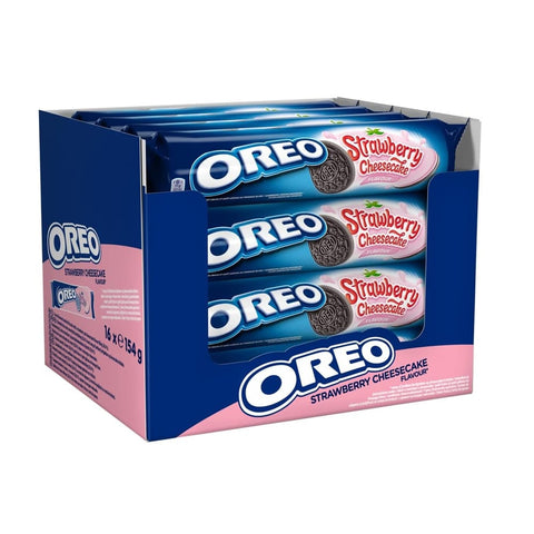 Oreo Desserts 16x Oreo Strawberry Cheesecake Limited Edition, Erdbeerkekse 154 g