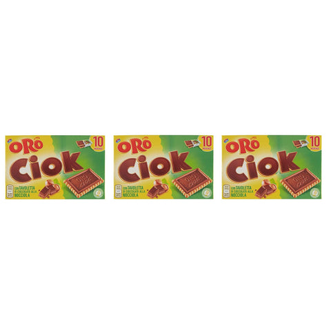 Oro Ciok schokoriegel mit Milchschokolade und Haselnuss Kekse 10 250 g 3x italienisch Original