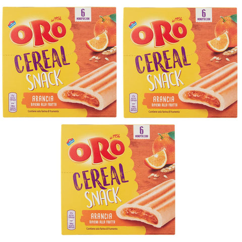 Oro Saiwa Cereal Arancia Müslikeks mit Orangenfüllung Kekse 162 g 3x italienisch Original
