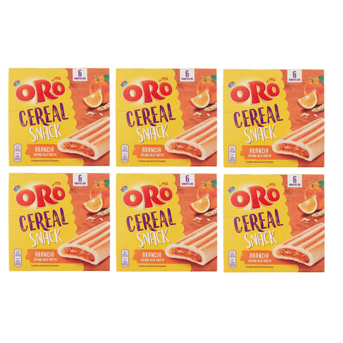 ORO SAIWA Cereal Snack Arancia Müslikeks mit Orangenfüllung Kekse Biscuits 6x 162g italienisch Original