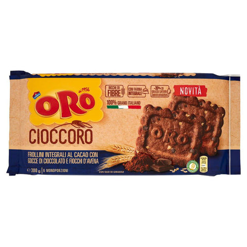 Oro Saiwa Cioccoro Frollino Integrale al cacao con gocce di cioccolato Vollkornkekse mit Kakao und Schokoladenstückchen 6x italienisch Original