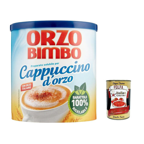 Orzo Bimbo Cappuccino D'orzo Solubile Löslich-Gersten-Cappuccino eine koffeinfreie Alternative 150 g 6x italienisch Original Pastasauce + kostenlos polpa 400 g