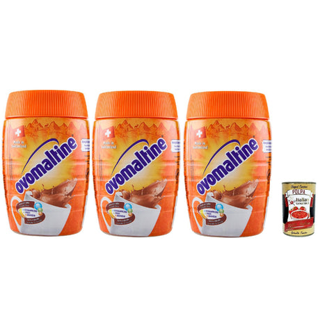 Ovomaltine Preparato Solubile, Malzhaltiges Getränkepulver Kakaogeschmackl, Kakaopulver, 3x 400g Original italienisch inkl. Italian Gourmet Polpa 400g