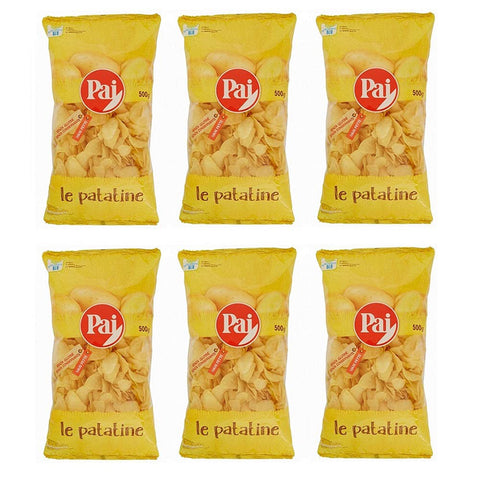 Pai Patatine Chips Kartoffelchips Gesalzener Snack 6x500g Original italienisch
