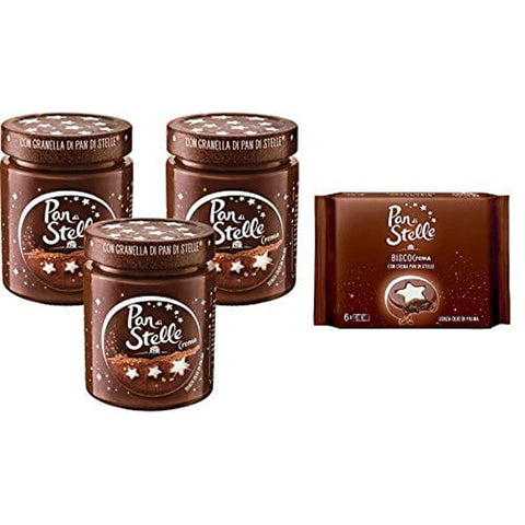 Pan di Stelle Crema Spalmabile Haselnuss Streichfähige Sahne 3x330g Original italienisch Aufstrich